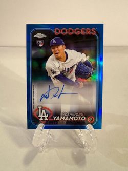 2024 Topps Chrome - Yoshinobu Yamamoto #AC-YY Blue Refractor Auto /150 (RC) (Z)