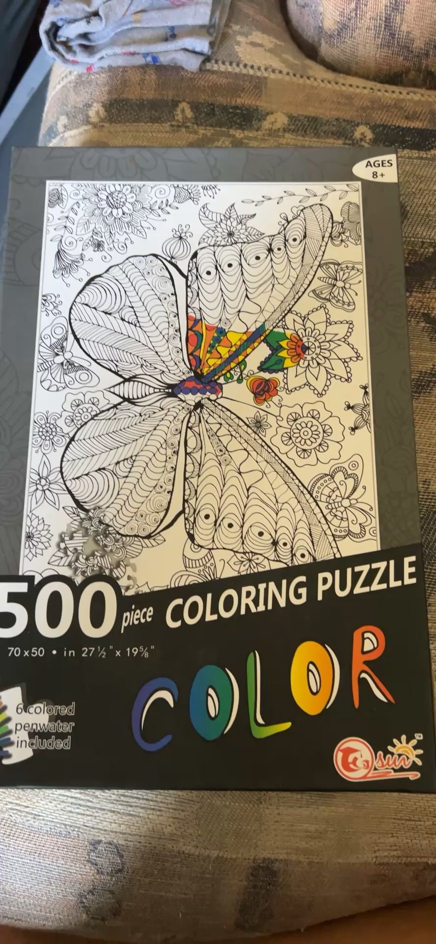 500 Piece Color Your Own Butterfly Coloring Puzzle
