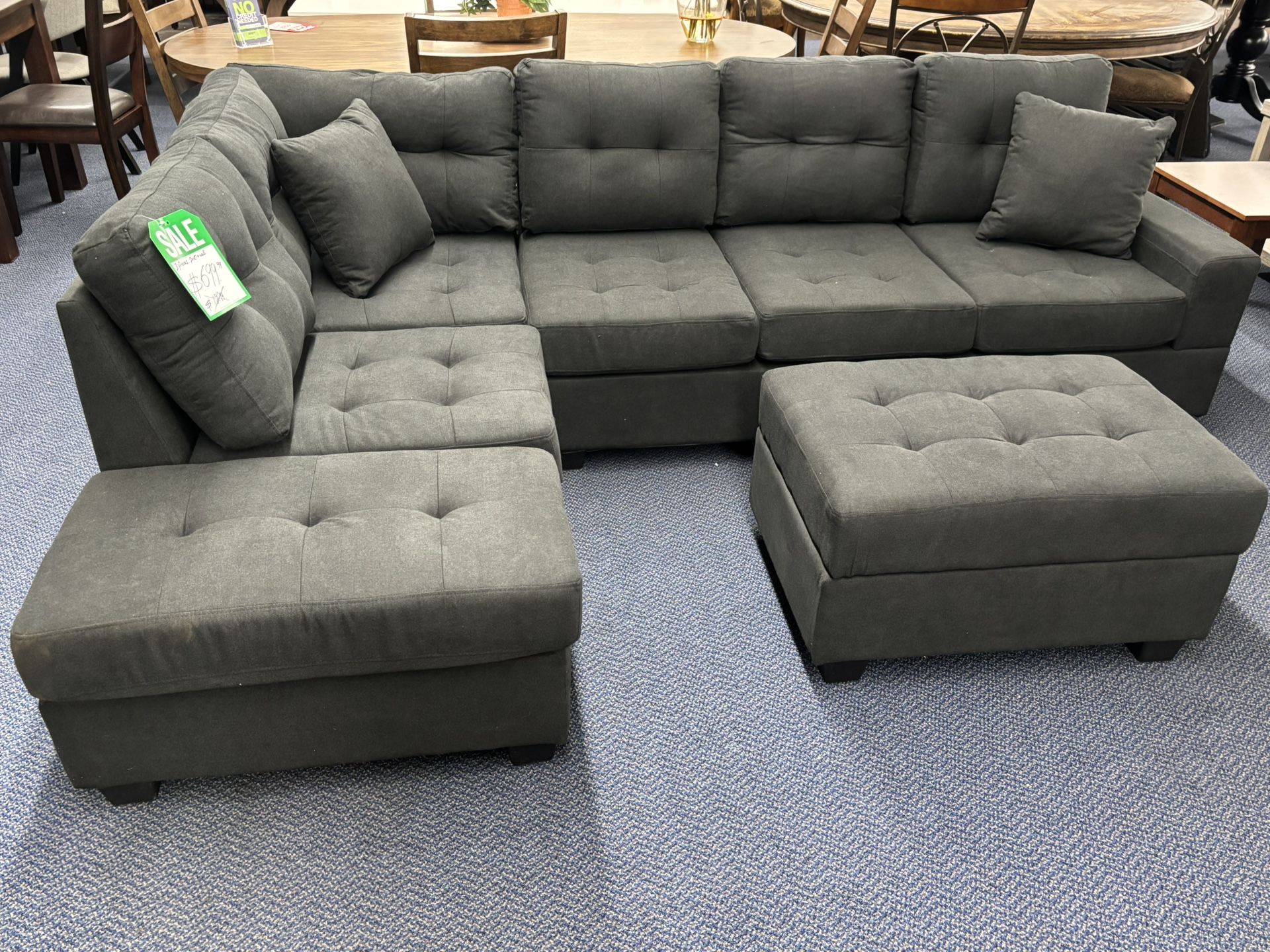 Sectional With Storage Ottoman 