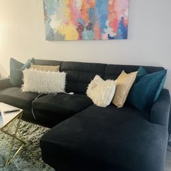 Navy Blue Sectional Couch 