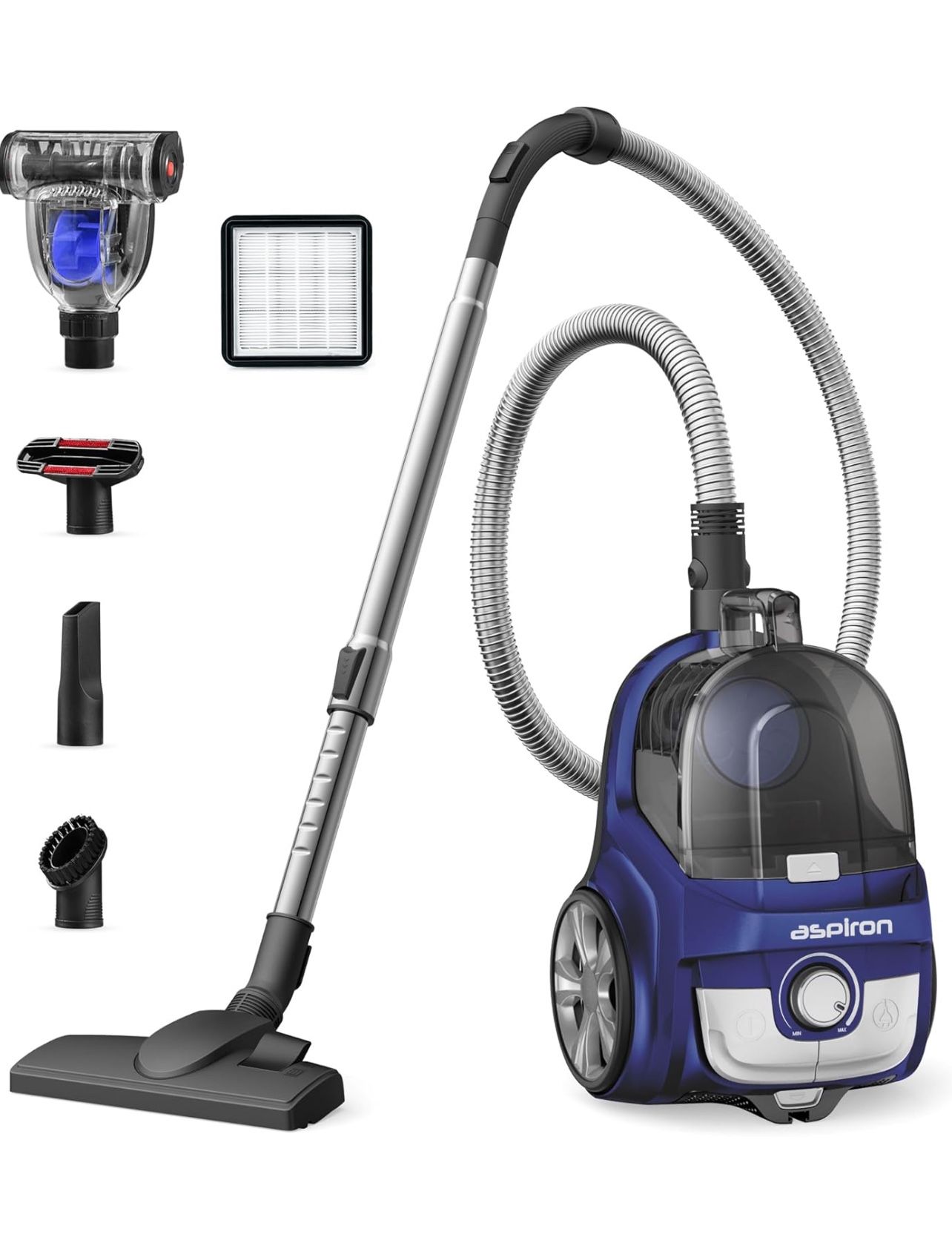 ASPIRON UPGRADED BAGLESS CANISTER VACUUM CLEANER