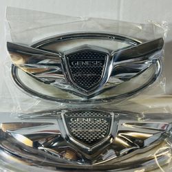 FRONT Grille or Rear Emblem Badge GENESIS WING for 10-15 COUPE Chrome New