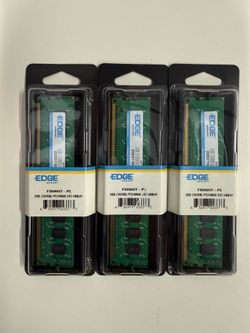 3x EDGE 2GB ECC Unbuffered RAM PC3-10600 FX699UT-PE New Sealed