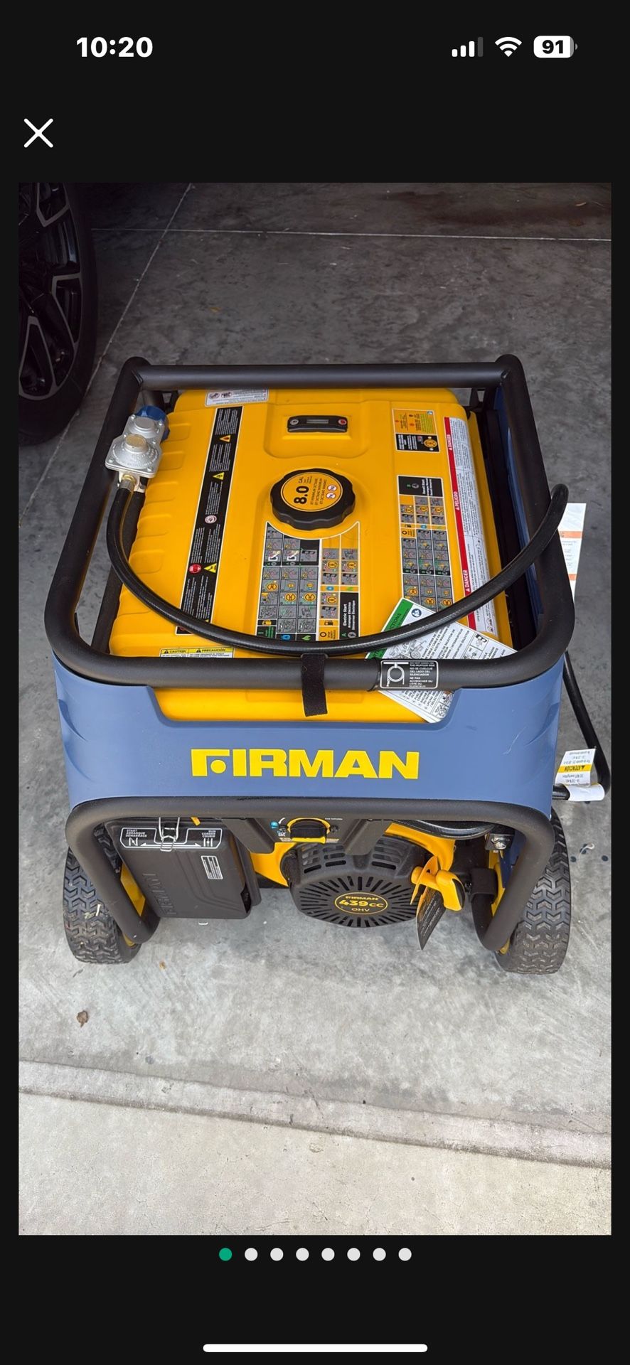 Firman 9400w Peak 7500w Running Tri Fuel Generator