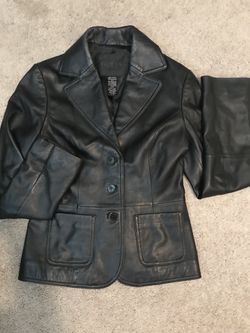 Black Guess Collection Buttery Soft Leather Jacket size small