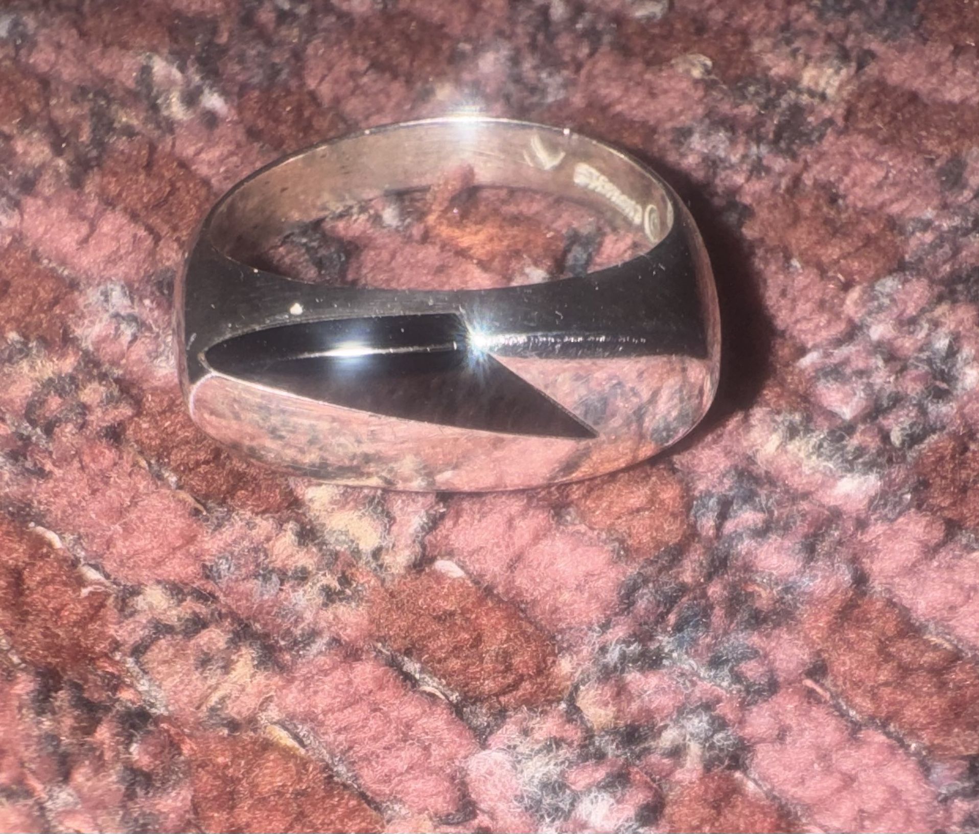 Vintage Solid Unisex Onyx & Sterling Ring, size 9
