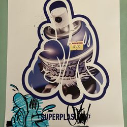 OG Slick SUPERPLASTIC LA BLUE POSTER SIGNED SPECIAL ILLUSTRATION