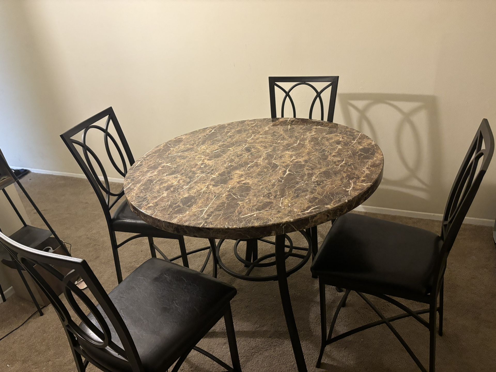 Metal And Marble Dining Table 