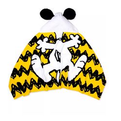 New Snoopy Toddler Hooded Poncho Towel with Ears Velour 25"x50" 100% Cotton