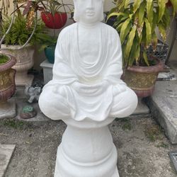 Concrete Buddha And Pedestal
