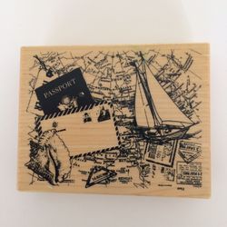 Wood Mounted Collage Stamp