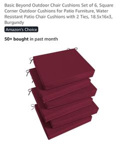 New 6 PCs patio chairs cushions