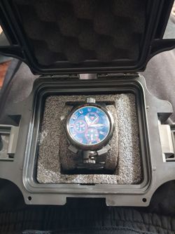 Chronograph Watch with Blue Dial