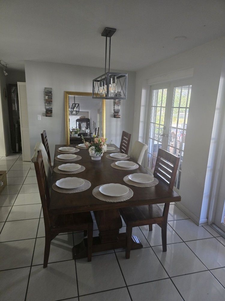 Solid Wood Trestle Dining Table
