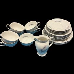 Vintage Lot Of Chodziez Poland  Dinner Sets Plates Cups 21 Pc