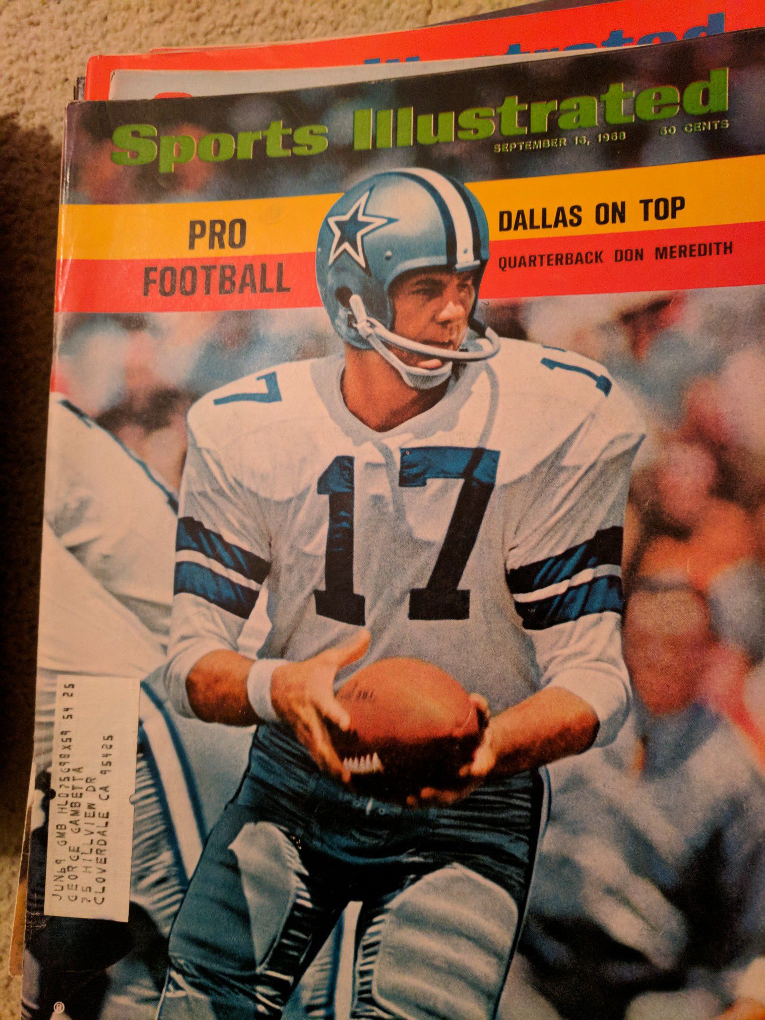 1968 sports illustrated Don Meredith