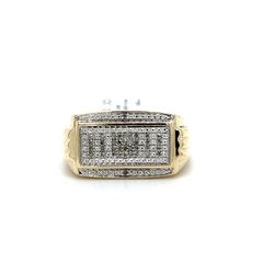 10kt Gold Diamond Ring Rectangle Cluster 5.70grams Size 10 157937 1