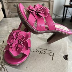 b.o.c. BORN Concept Women’s Geranium Pink 🌸 Leather Floral Sandals 7/Euro 38 from Macy’s Org $69