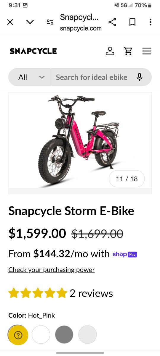 Snapcyclw Storm E Bike