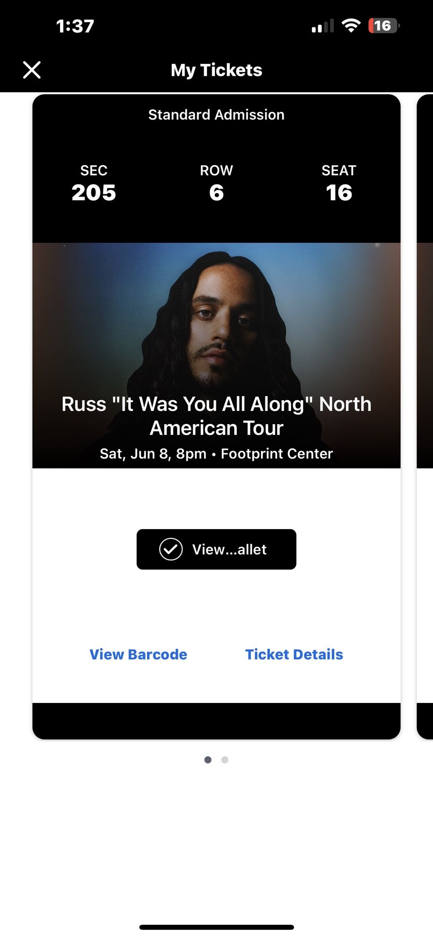 2 Russ Tickets for Jun 8th 