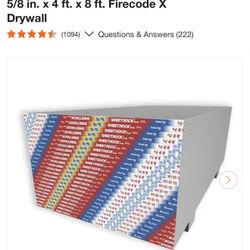 3 sheets USG Sheetrock 5/8 in. x 4 ft. x 8 ft. Firecod