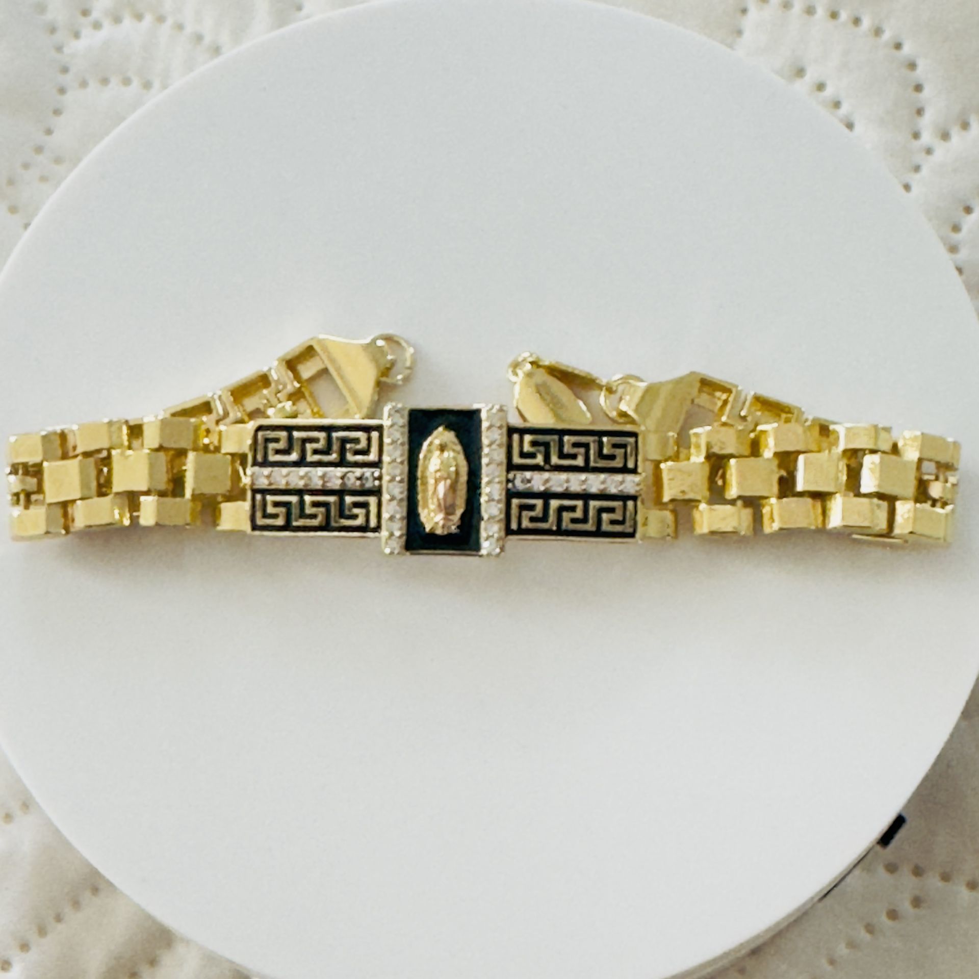 14K Gold Plated Virgin Men’s Bracelet. New
