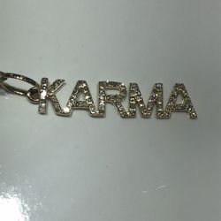 KARMA Charm Pendant 0.38ct Diamonds 14k Yellow Gold