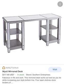 Mysti Mirrored Desk Must Sale Quick 