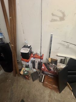 Fishing rods one box and 3reels see description 1116 airport dr message for meet