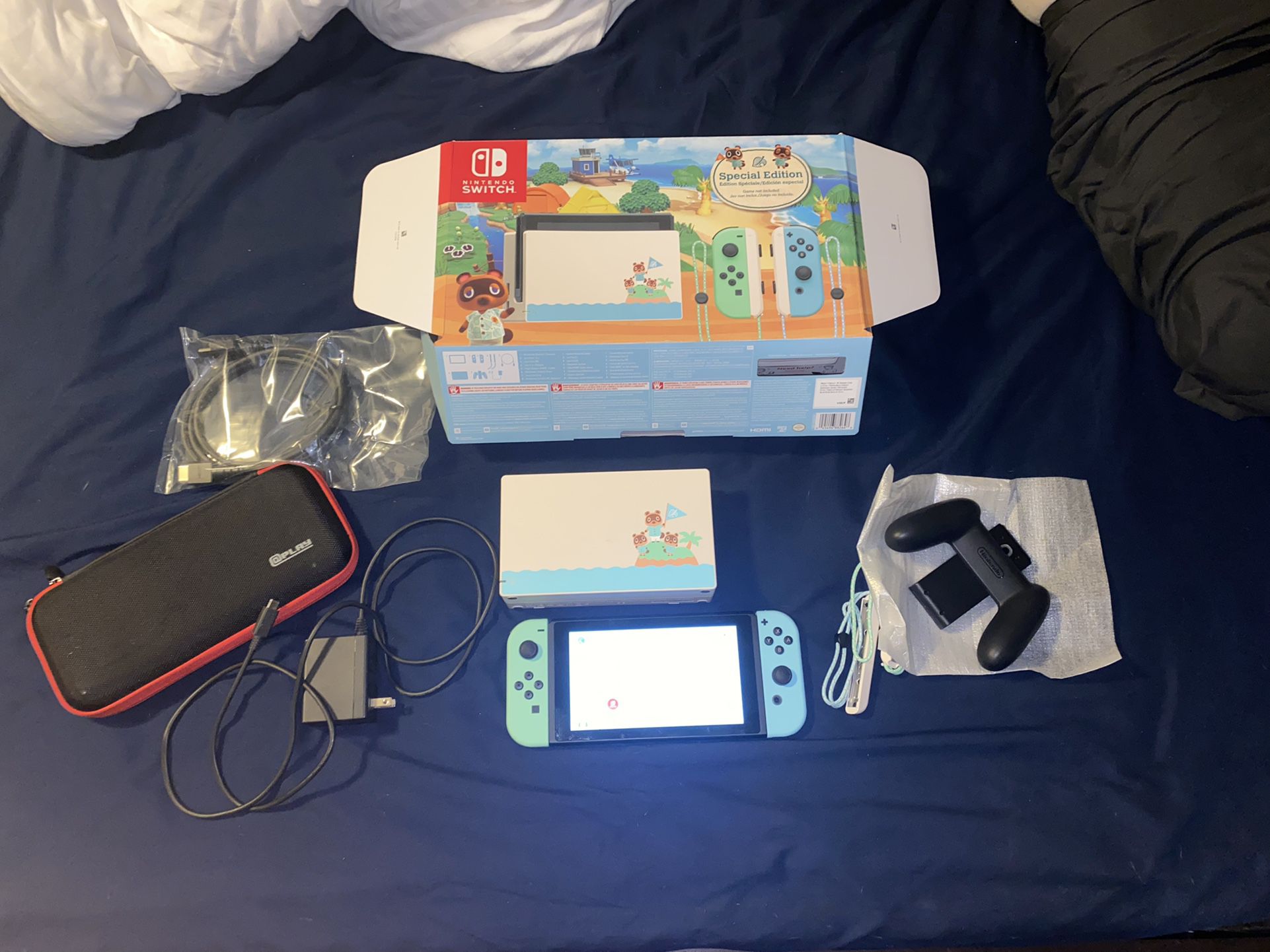 Animal Crossing Switch Console With Case And 128gb Micro Sd Card