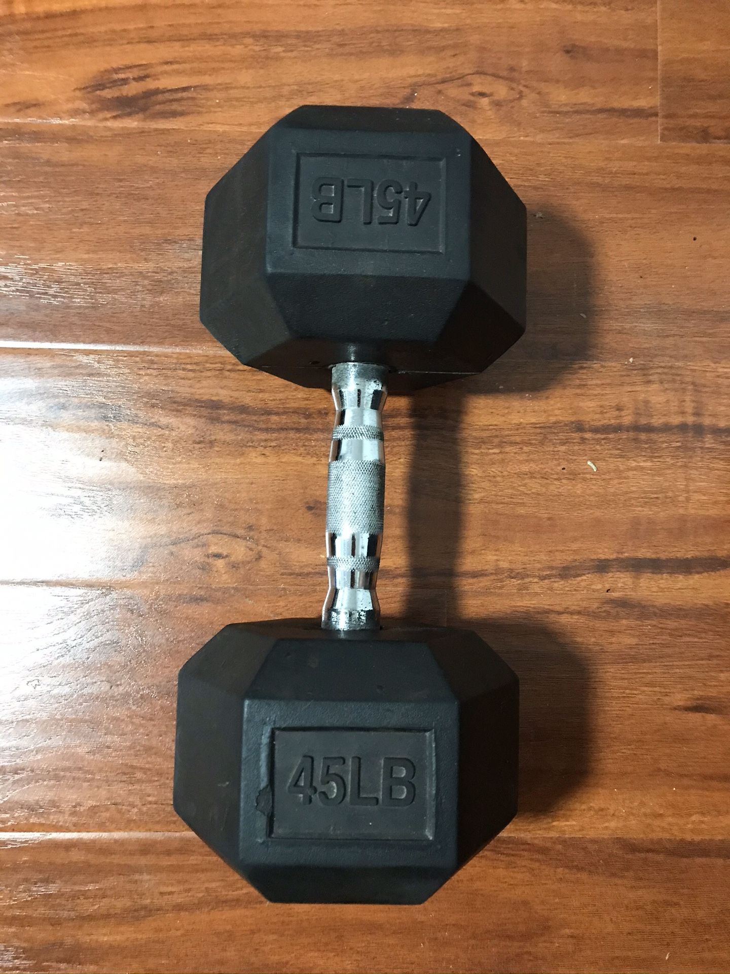 45 pound dumbbell rubber encased