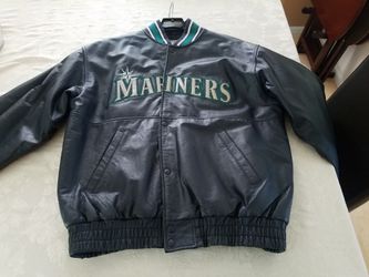 Mariners leather starter jacket