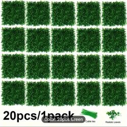 20pcs Artificial Plant Wall with Nylon Belt, Artificial Lawn for Home, Garden, Courtyard, Party Decoration, Decorative Plant Lawn, Artificial Plants &