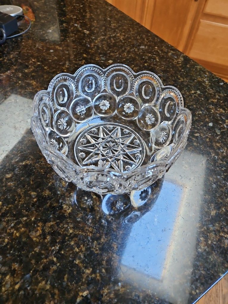 Moon And Stars Adam's Glass Scalloped Bowl