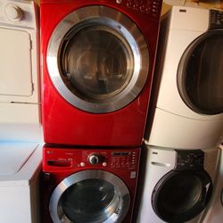 LG Front Load Washer And Stackable Gas Dryer Set 