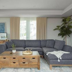 ~Mid-Century Modern Modular Sectional in Grey Woven Fabric~ NEW!  Lowest Prices Ever!