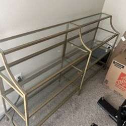 Way Fair Satin Gold Console Table 