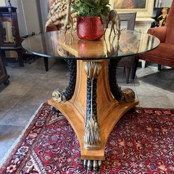 Beautiful dining table with glass top