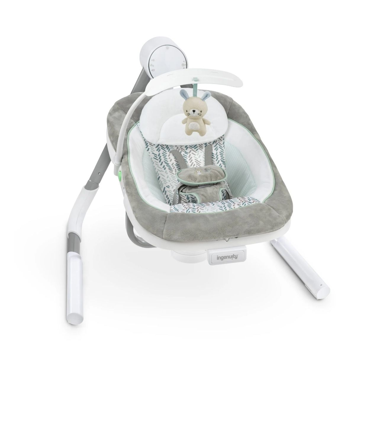 Ingenuity Anyway Sway Vibrating Portable Baby Swing Spruce, Blue