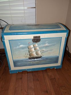 Hand Painted Wooden Chest