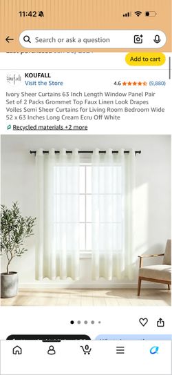 Sheer ivory curtains
