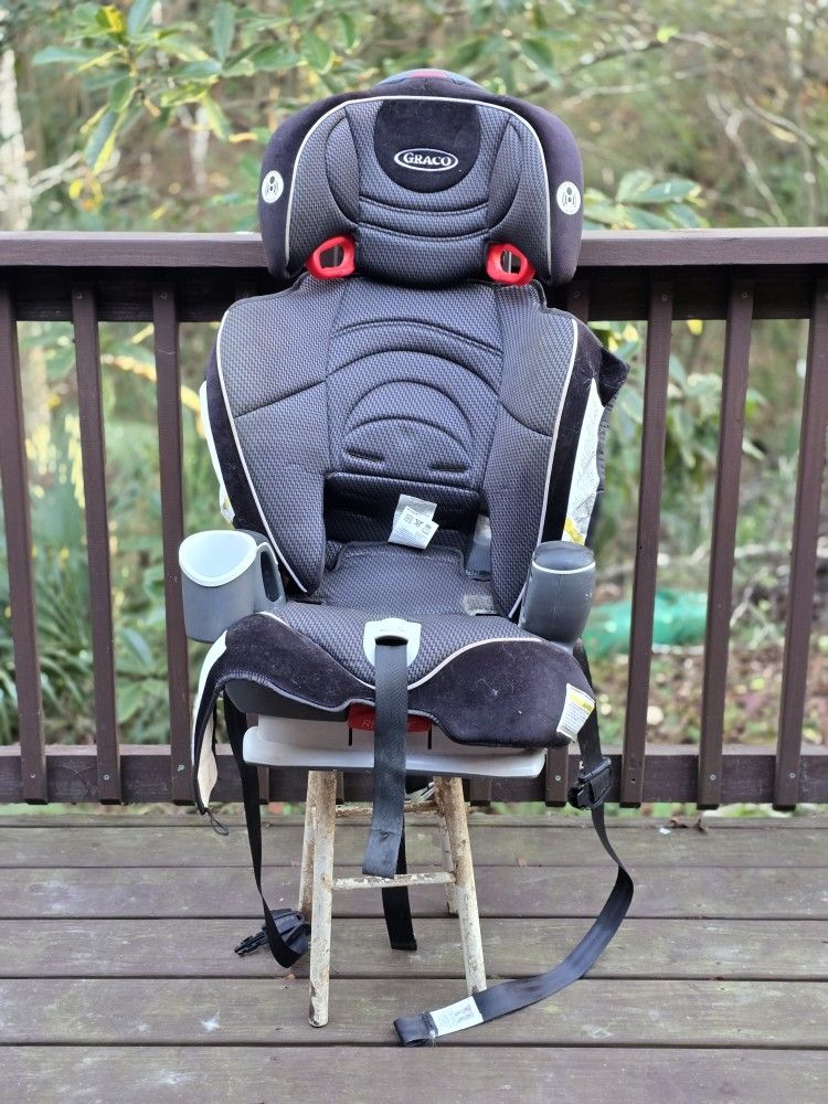 Graco Nautilus 65 3-in-1 Harness Booster Car Seat in Gray and Black.