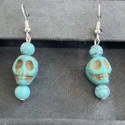 Turquoise Skull Earrings