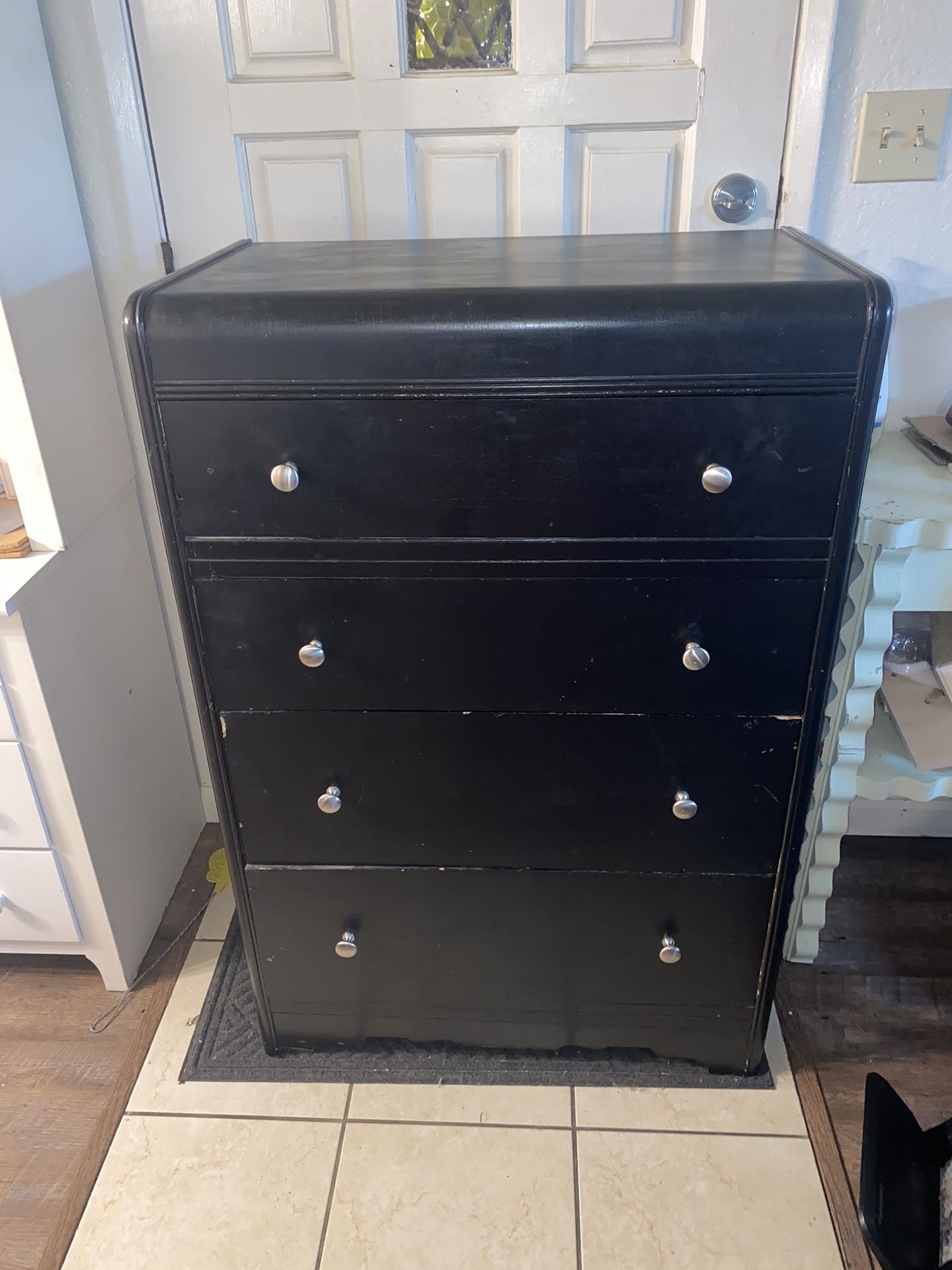 Mid Century Painted Black Dresser $10