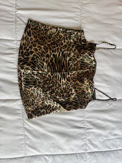 Satin cheetah top