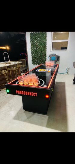 Electric beer pong table with lights