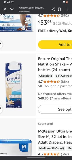 Ensure 8f Oz ,Vanilla And Chocolate,24 Count