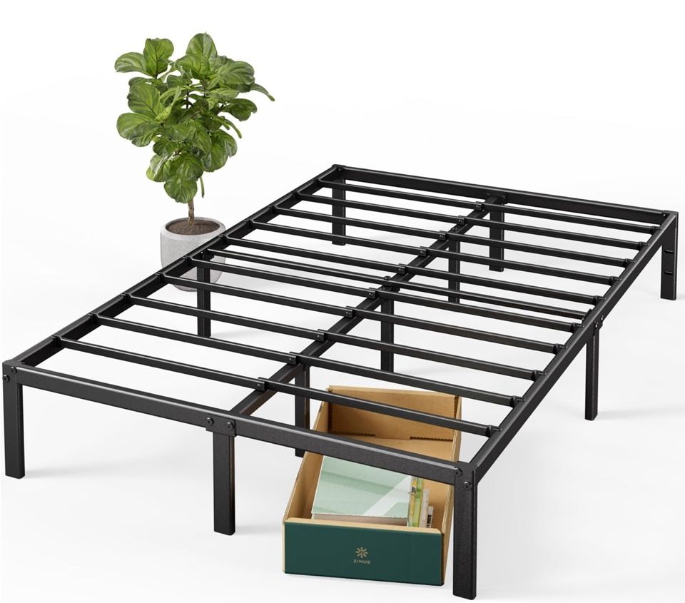 Open Box ZINUS 14 Inch Elias Metal Platform Bed Frame, Steel Support, No Box Spring Needed, Easy Assembly, Queen