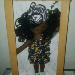 New Harperiman 14 Inch Linen Doll. Handmade doll. Some wear to outside of the box