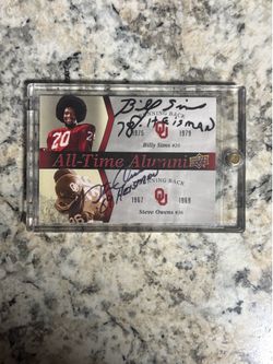 2011 Upper Deck Oklahoma BILLY SIMS STEVE OWENS Hand Signed Autograph HEISMAN